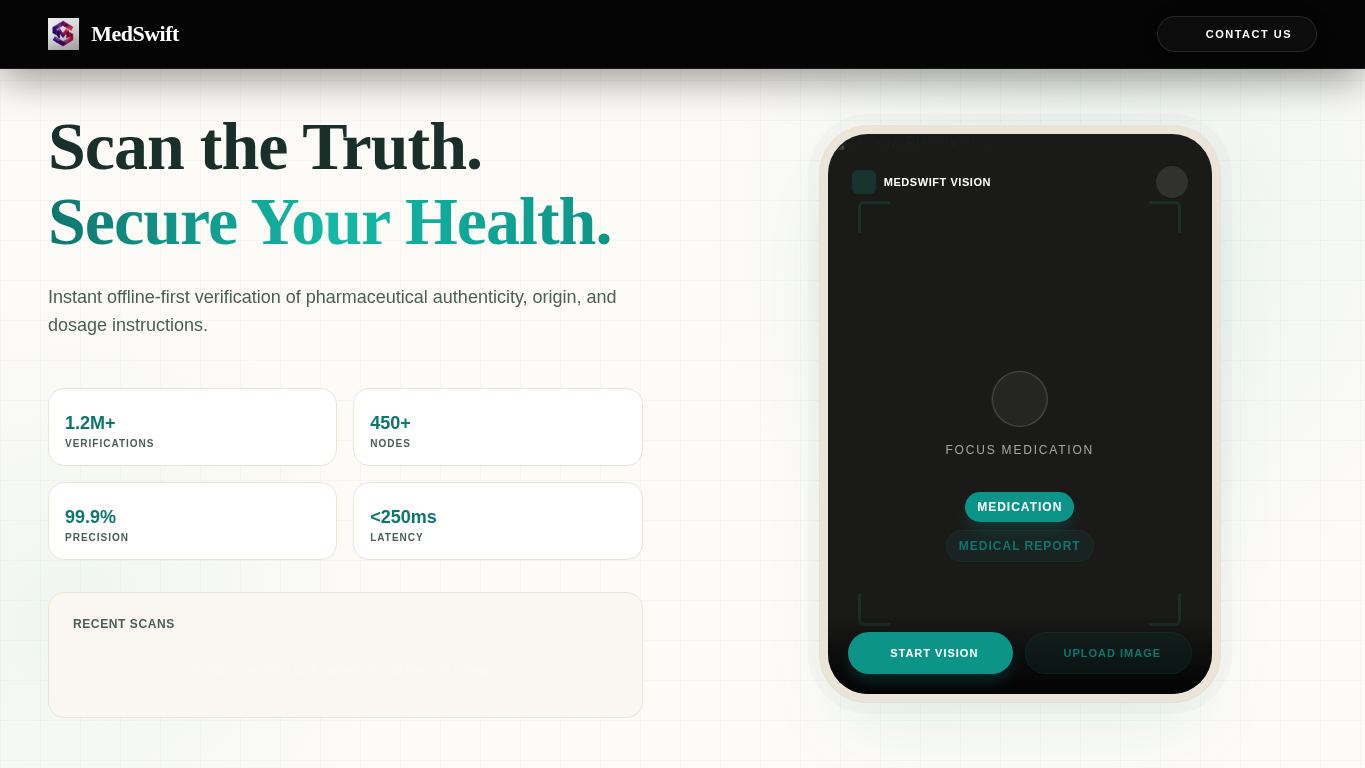 MedSwift — Pharmaceutical Integrity Platform desktop preview captured by PWAs.app