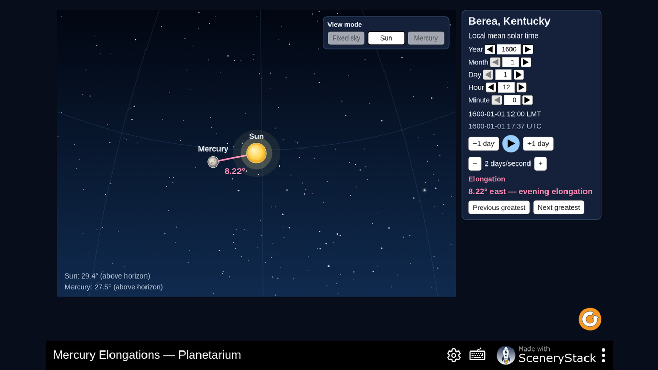 Mercury Elongations
