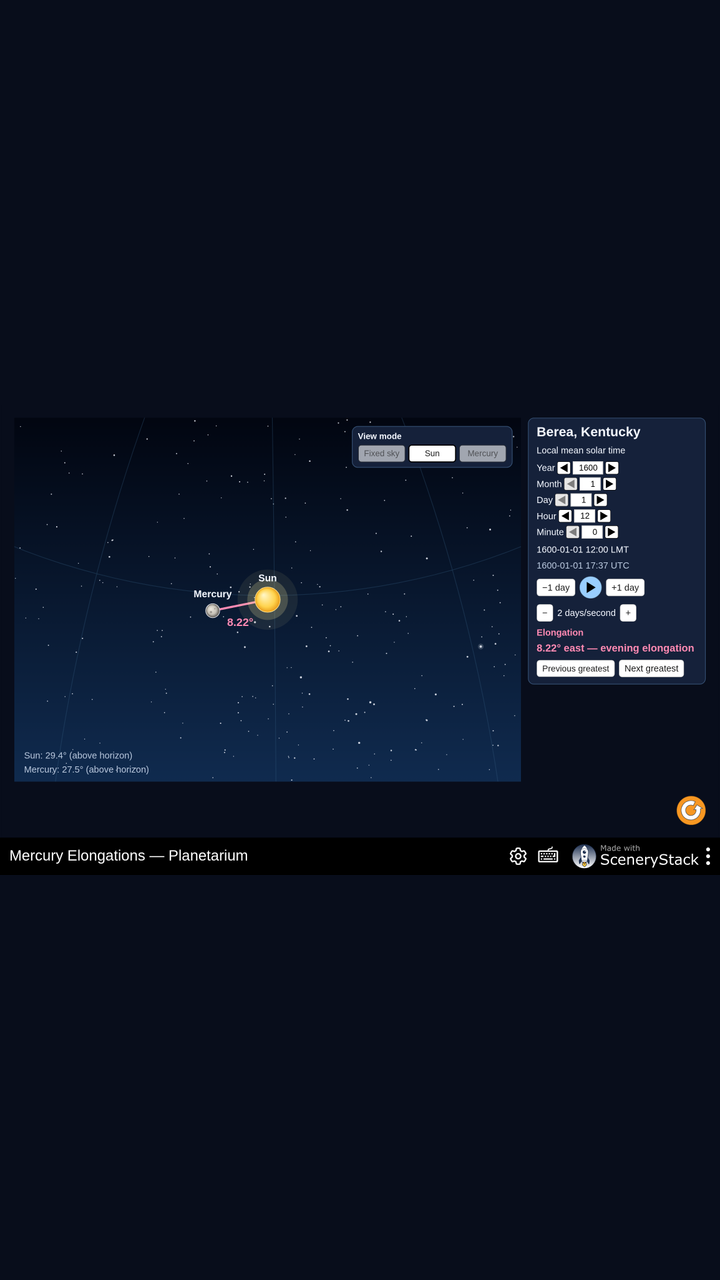 Mercury Elongations
