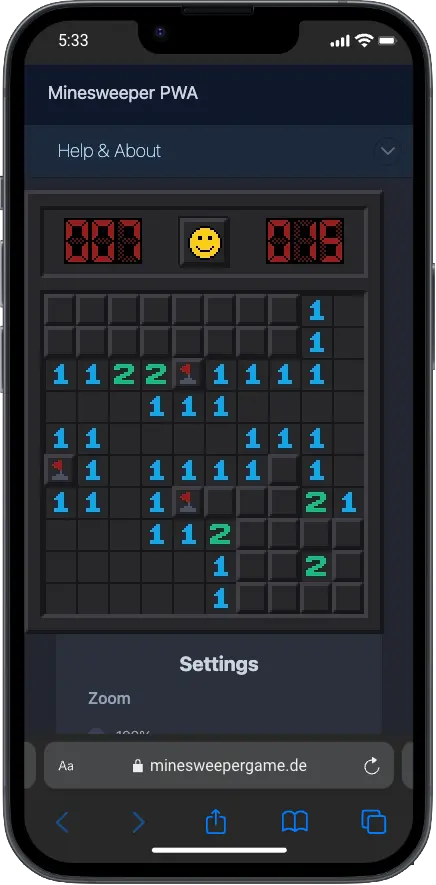 Game in dark mode