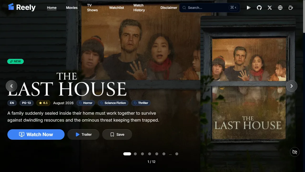 Browse trending movies and TV shows on Reely
