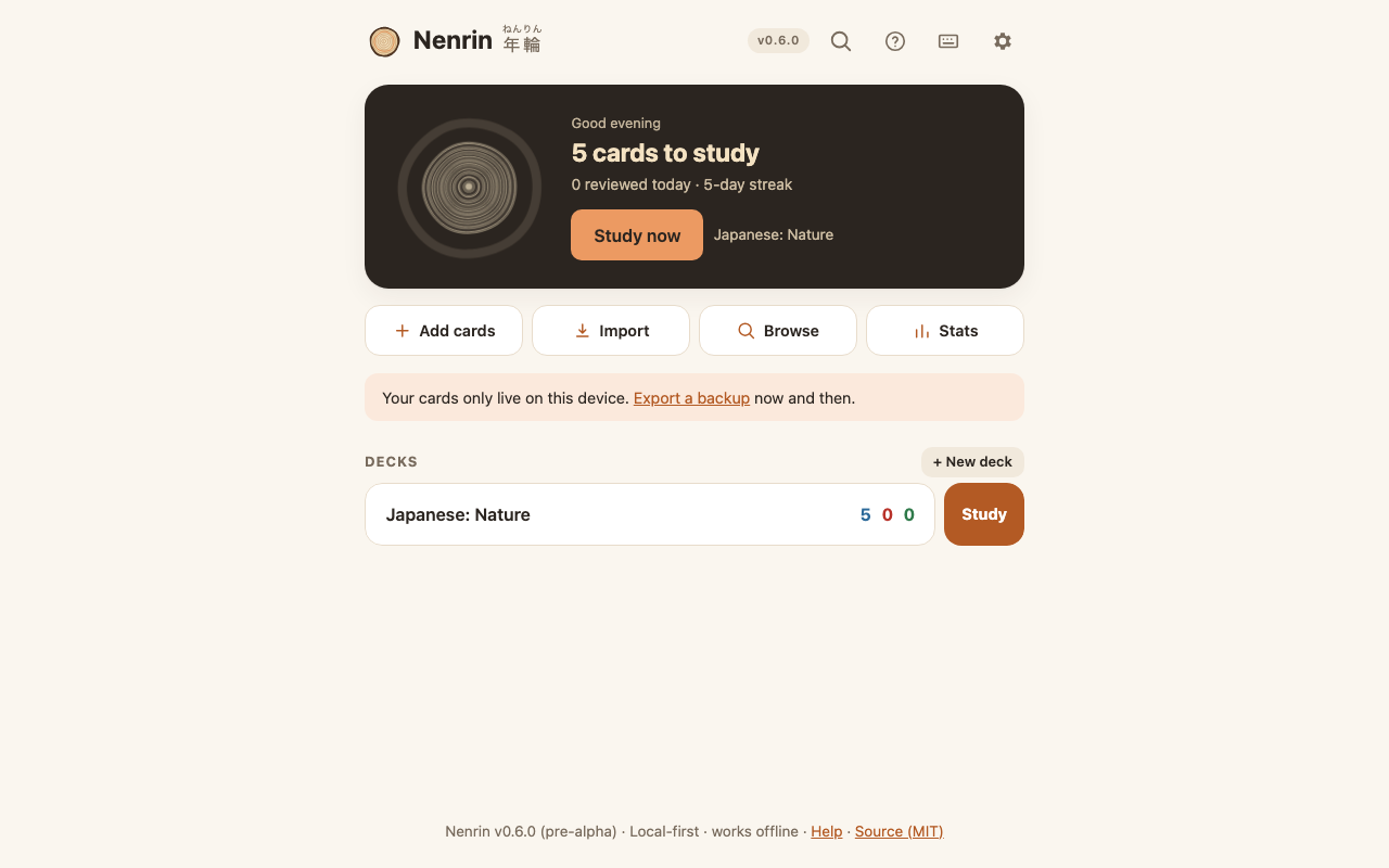 Nenrin on desktop