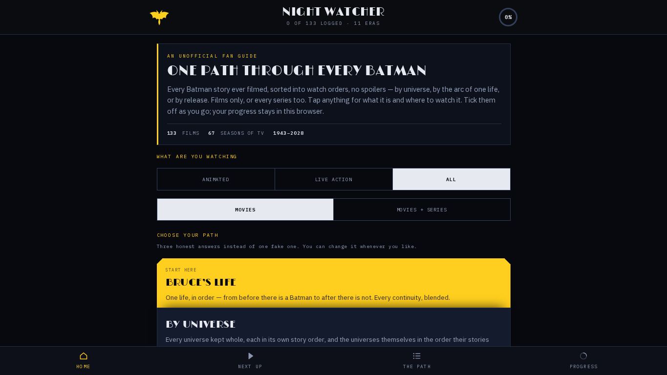 Night Watcher desktop preview captured by PWAs.app