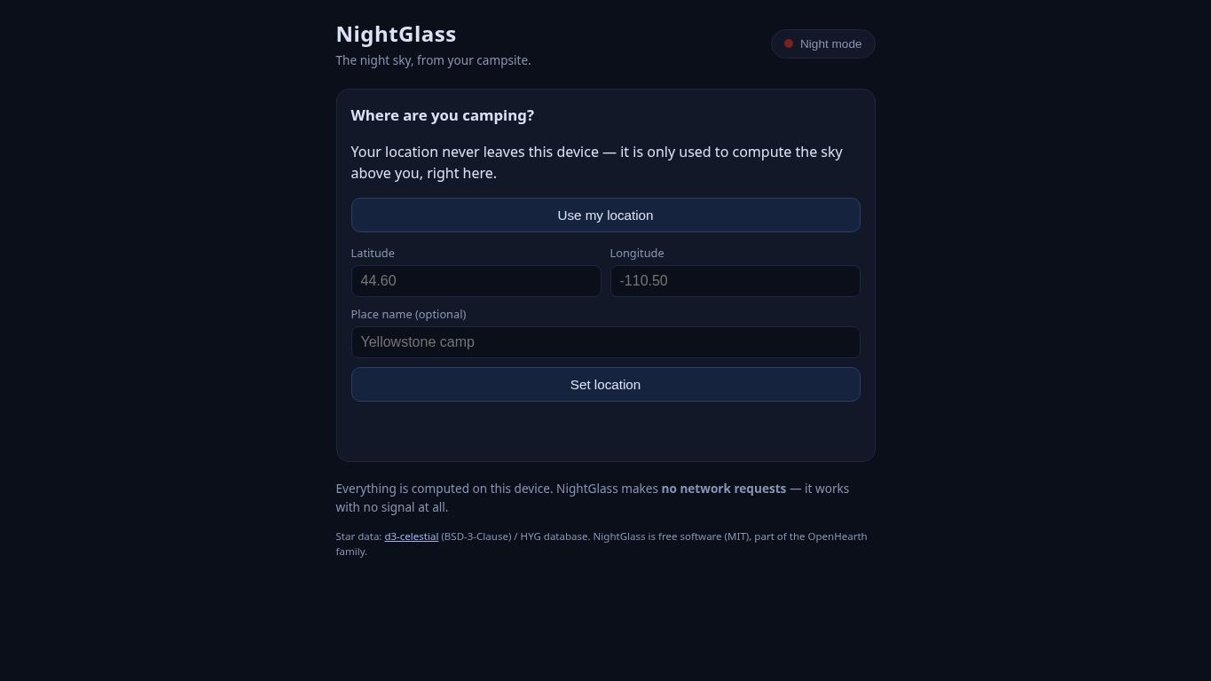NightGlass desktop preview captured by PWAs.app