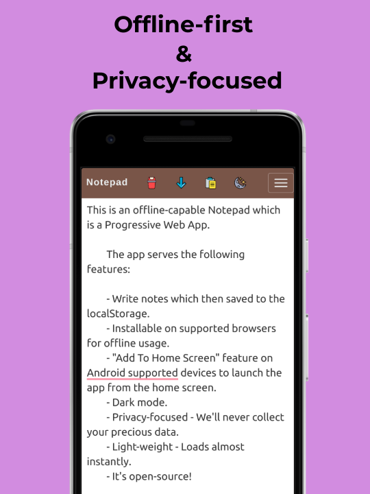 Notepad app preview 1