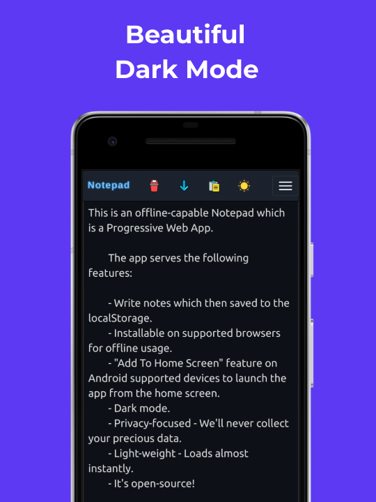 Notepad app preview 2