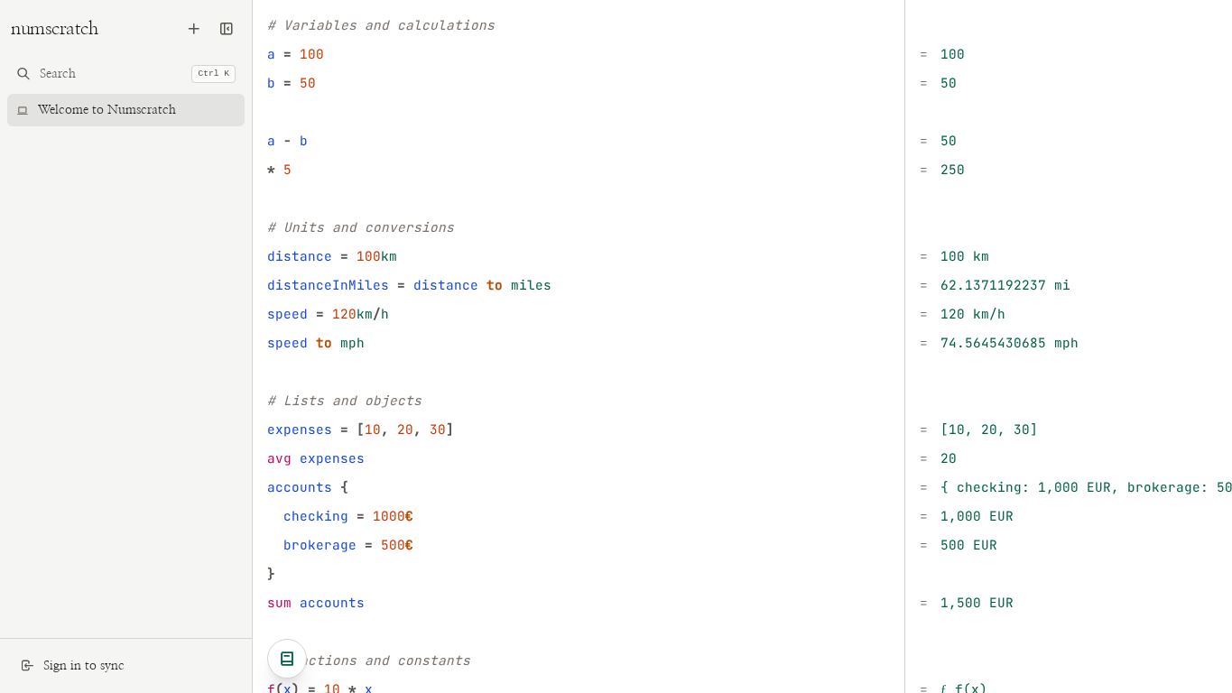 Numscratch desktop preview captured by PWAs.app