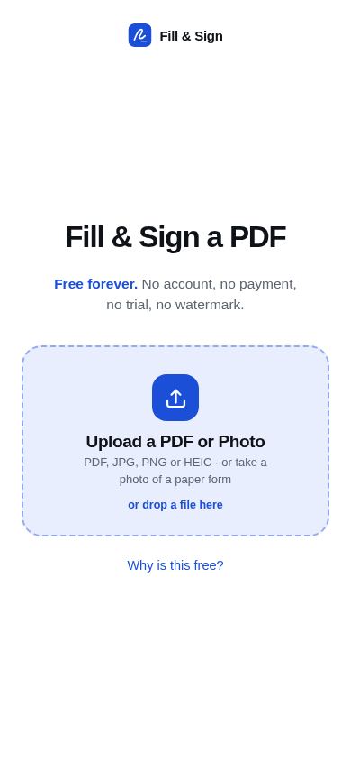 Fill & Sign — Free PDF Filler and Signer mobile preview captured by PWAs.app