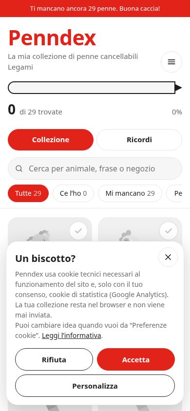 Penndex – Collezione di penne cancellabili mobile preview captured by PWAs.app