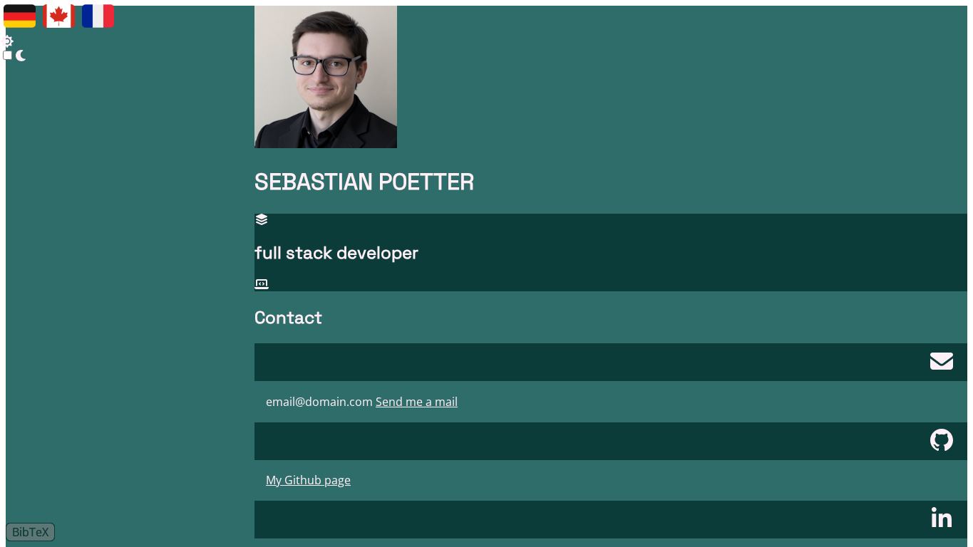 Curriculum-vitae of Sebastian Poetter desktop preview captured by PWAs.app