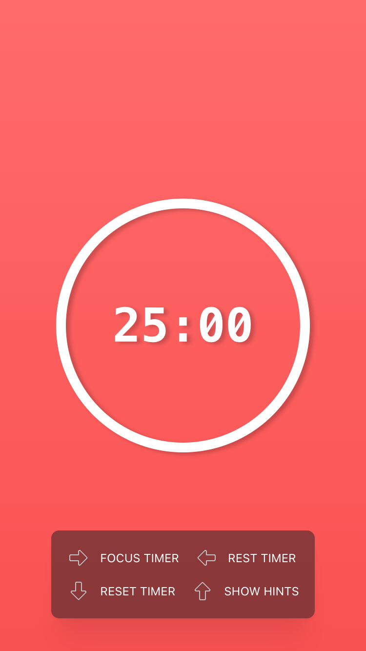 A minimalistic 25 minutes pomodoro focus timer