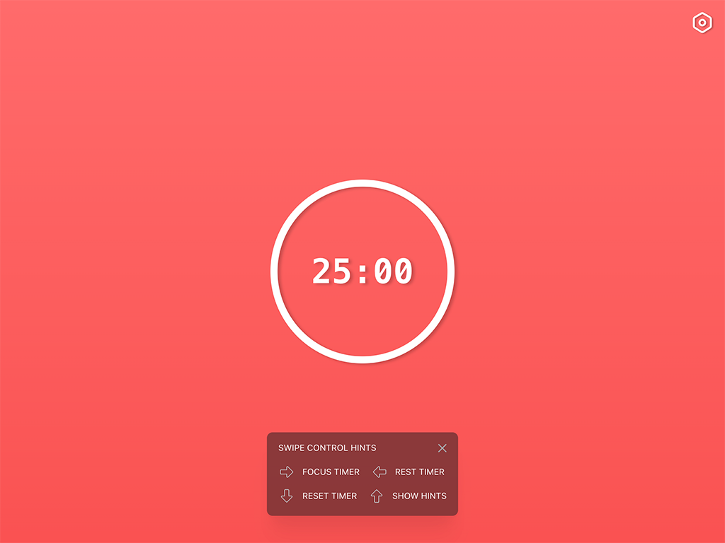 A minimalistic 25 minutes pomodoro focus timer