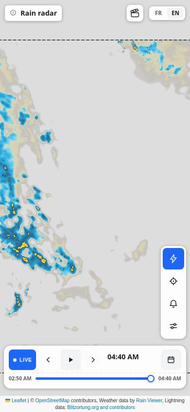 Rain Radar mobile preview captured by PWAs.app