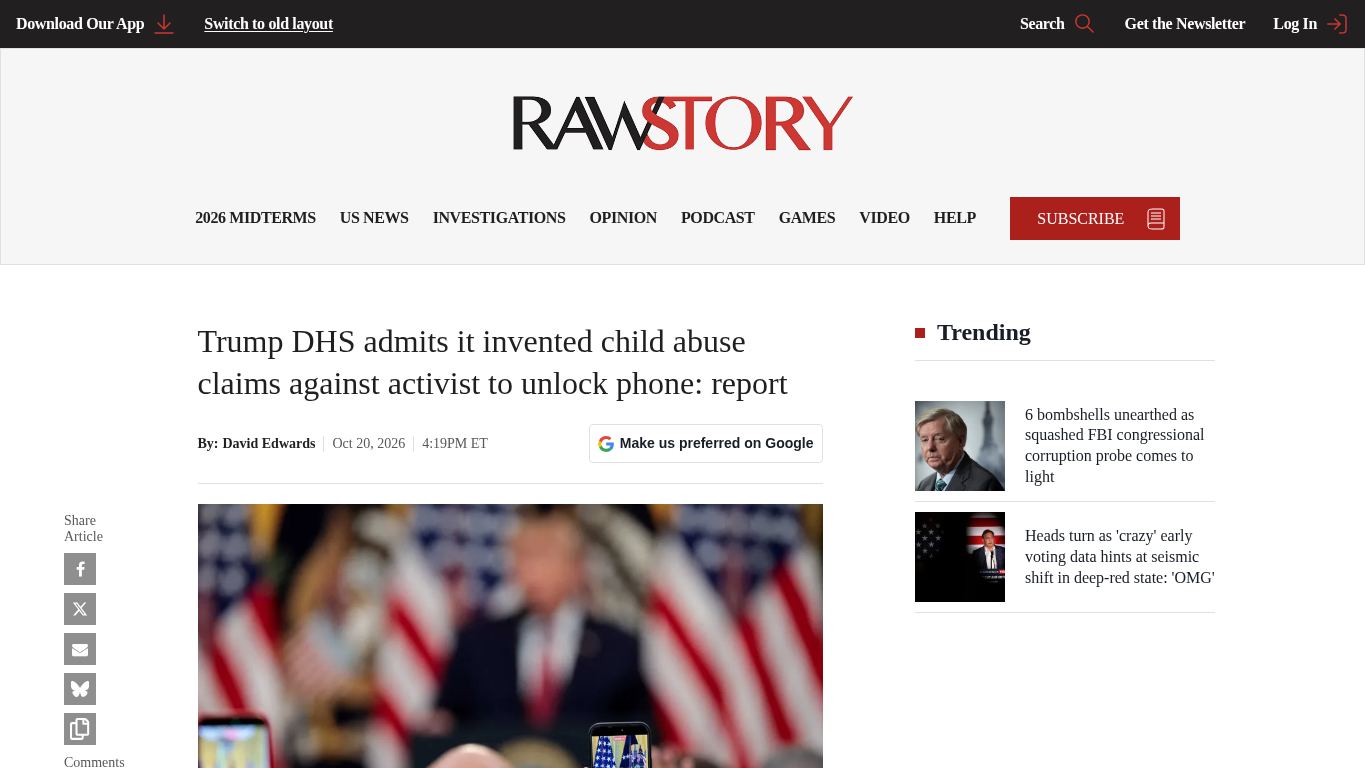 Rawstory desktop preview captured by PWAs.app