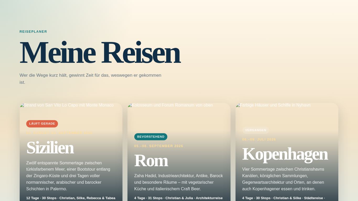 Meine Reisen – Reiseplan desktop preview captured by PWAs.app