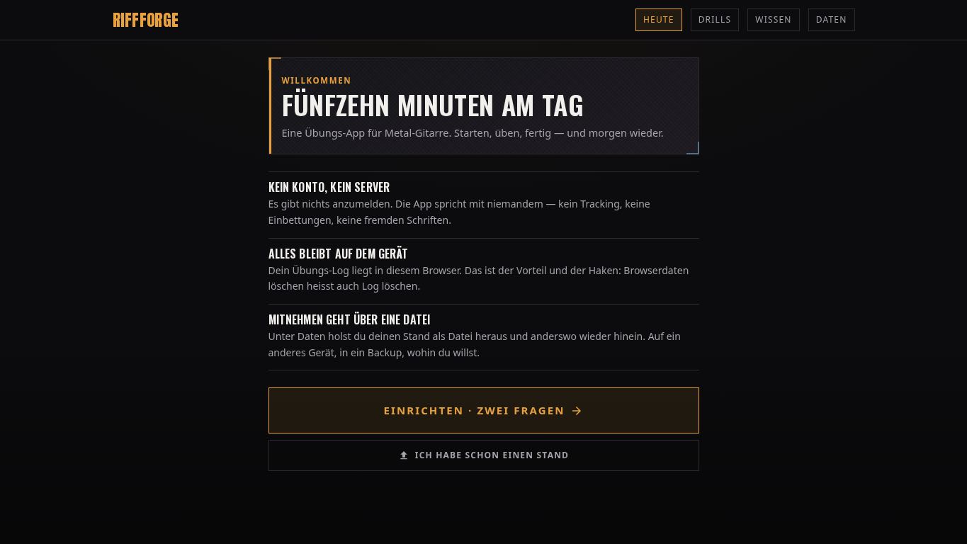 Riffforge desktop preview captured by PWAs.app