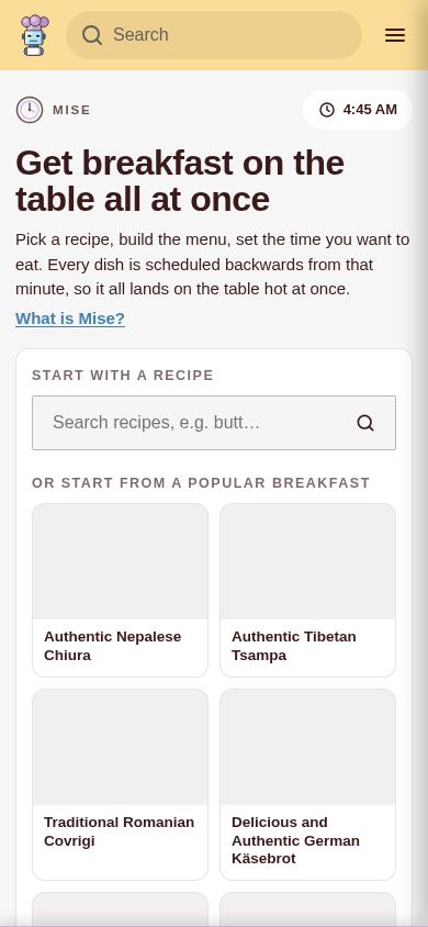 Robot Recipes mobile preview captured by PWAs.app