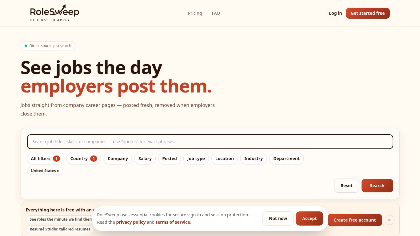 RoleSweep desktop preview captured by PWAs.app