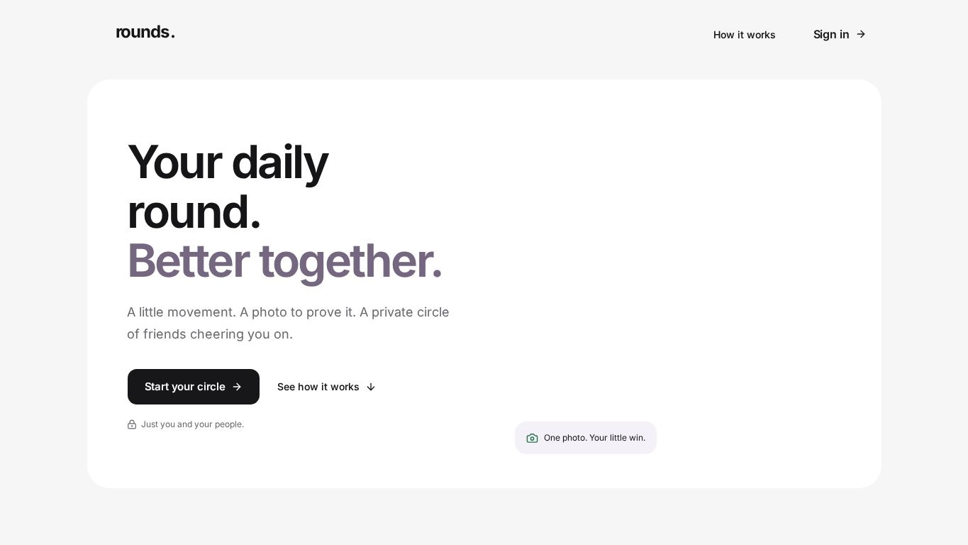 Rounds · Move together desktop preview captured by PWAs.app
