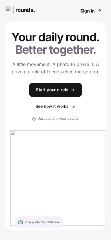 Rounds · Move together mobile preview captured by PWAs.app