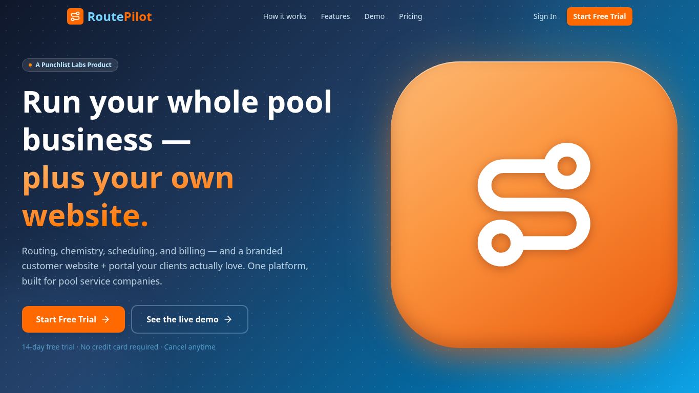 RoutePilot Field desktop preview captured by PWAs.app