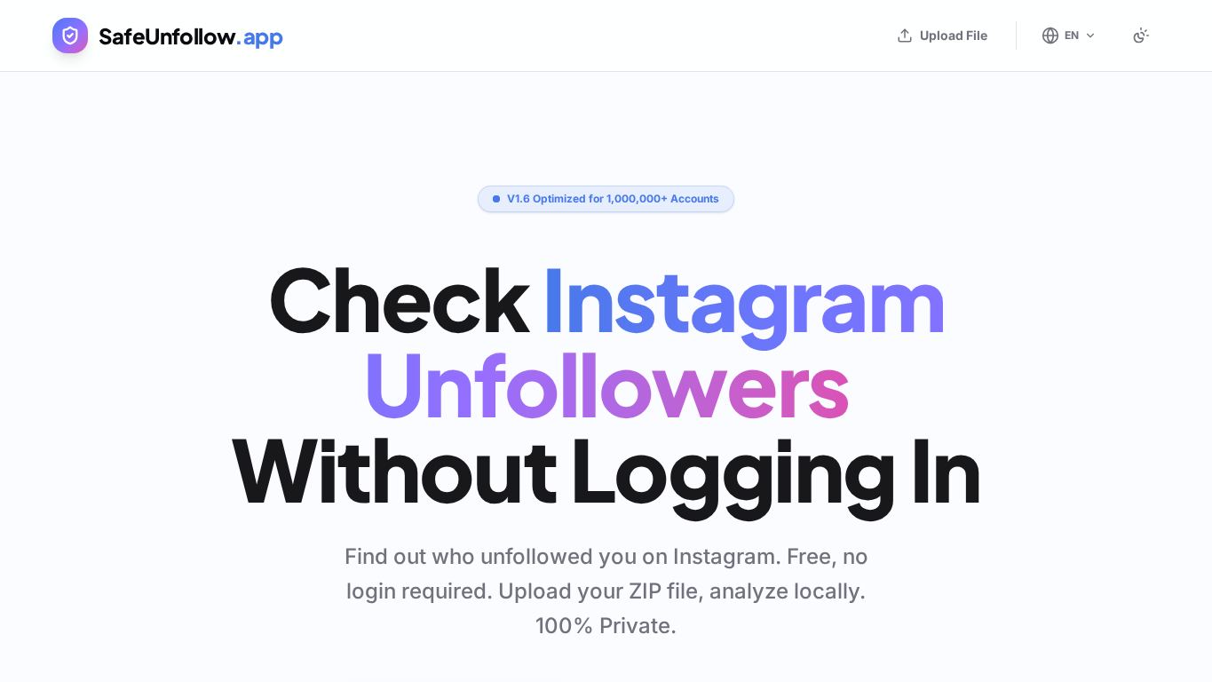 Safe Unfollow - Instagram Tracker desktop preview captured by PWAs.app