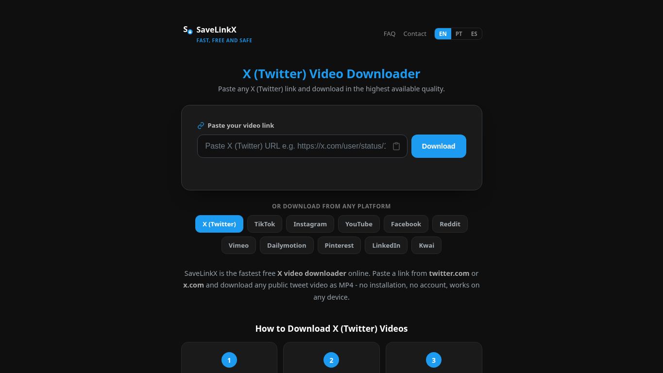 SaveLinkX - Video Downloader desktop preview captured by PWAs.app