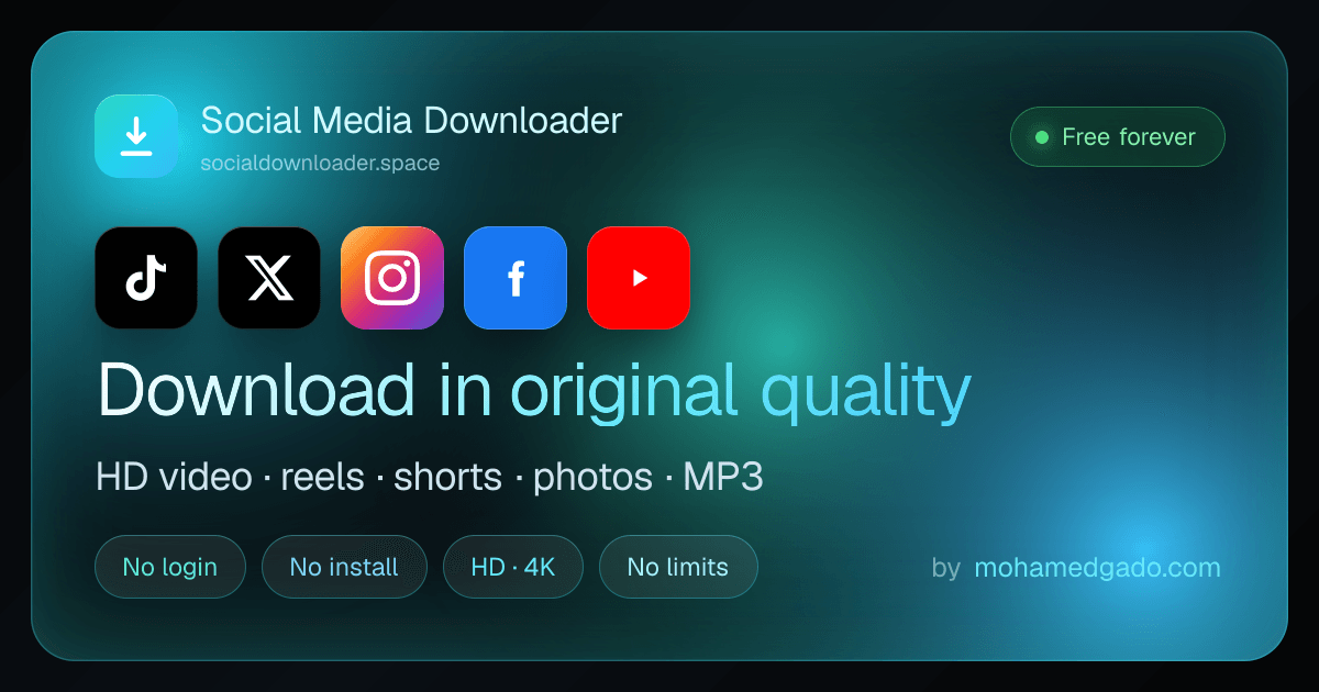 Paste a TikTok, X, Instagram, Facebook, or YouTube link to download video, audio, or slideshow images.