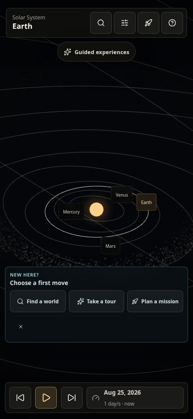 Solar System Simulator mobile preview captured by PWAs.app