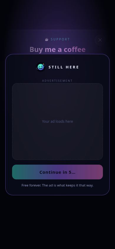 Still Here mobile preview captured by PWAs.app