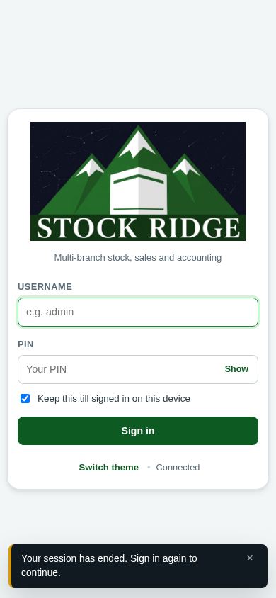 StockRidge mobile preview captured by PWAs.app