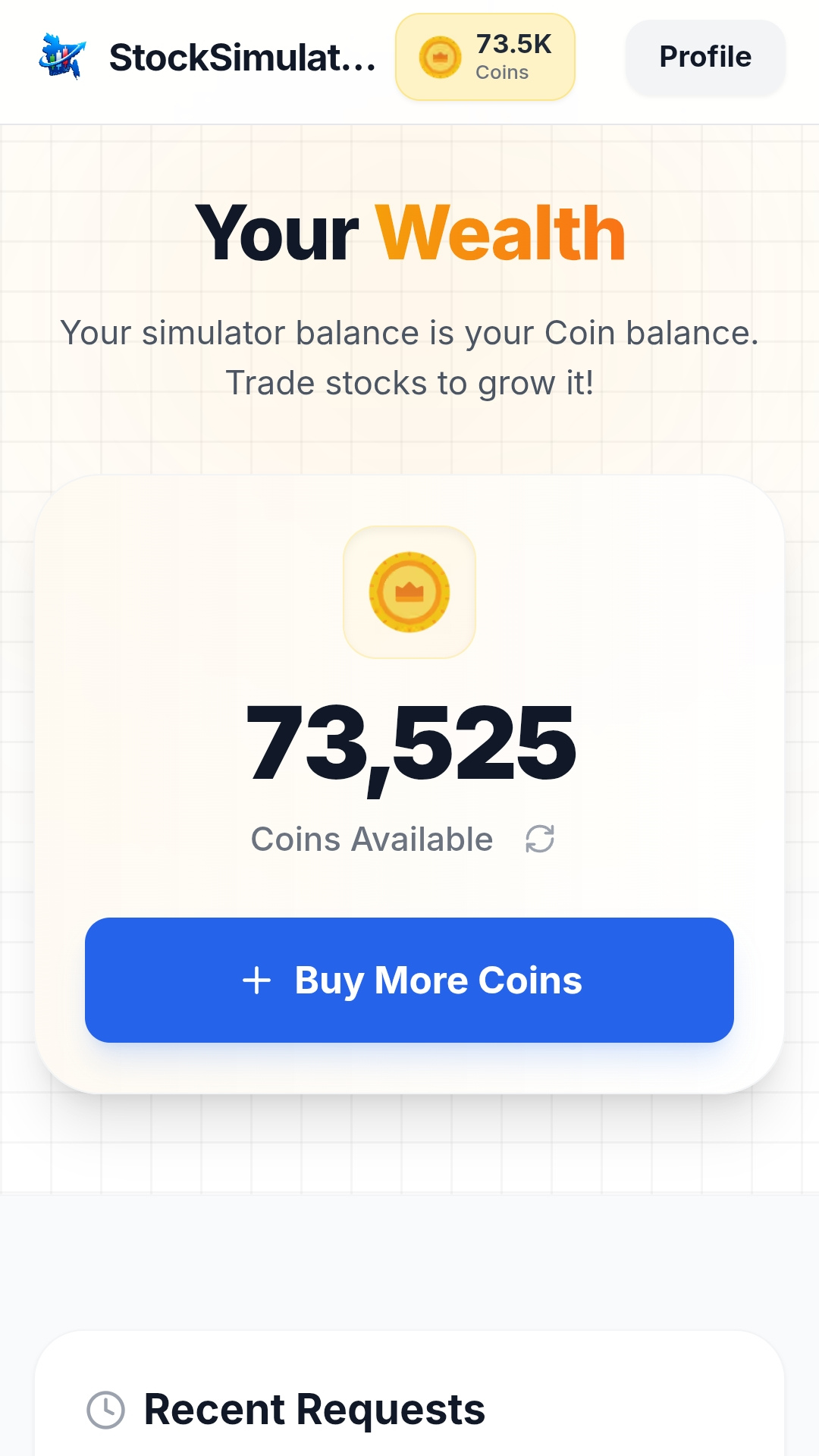 Coin balance and recharge