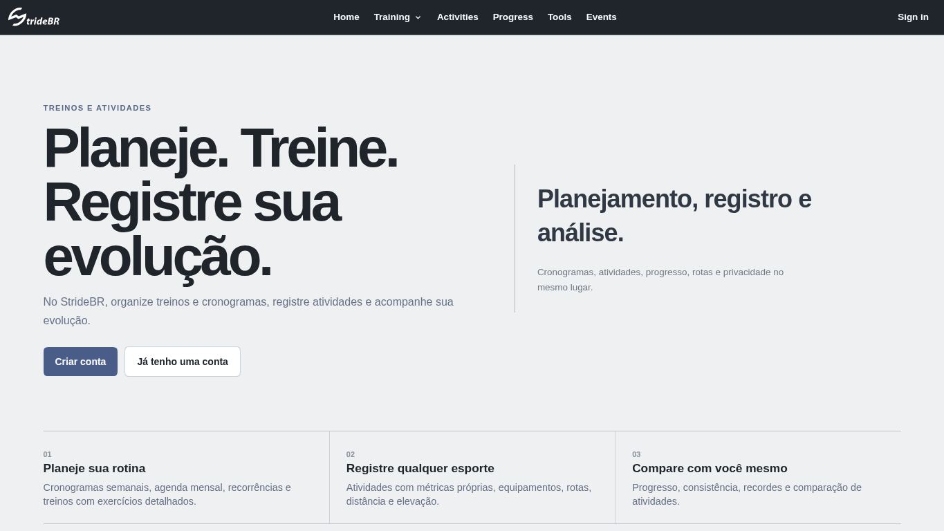 StrideBR desktop preview captured by PWAs.app