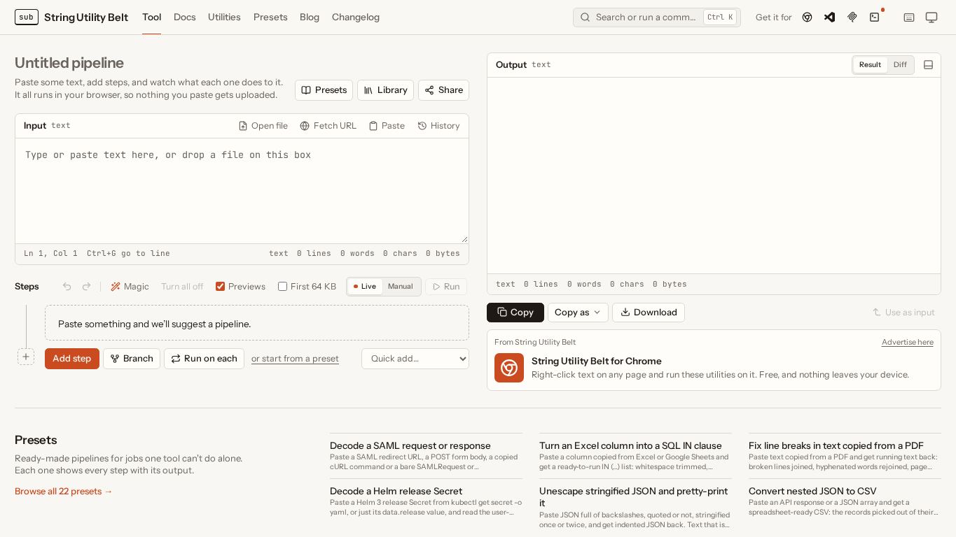String Utility Belt desktop preview captured by PWAs.app