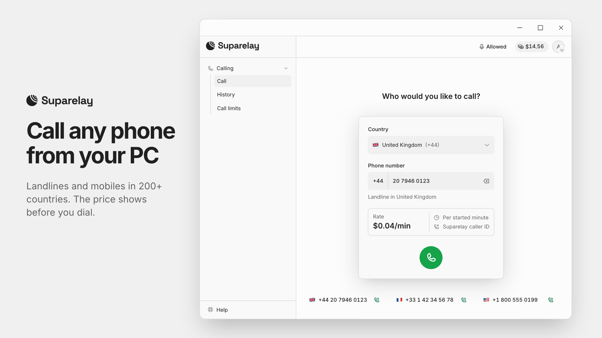 Call any phone from your PC