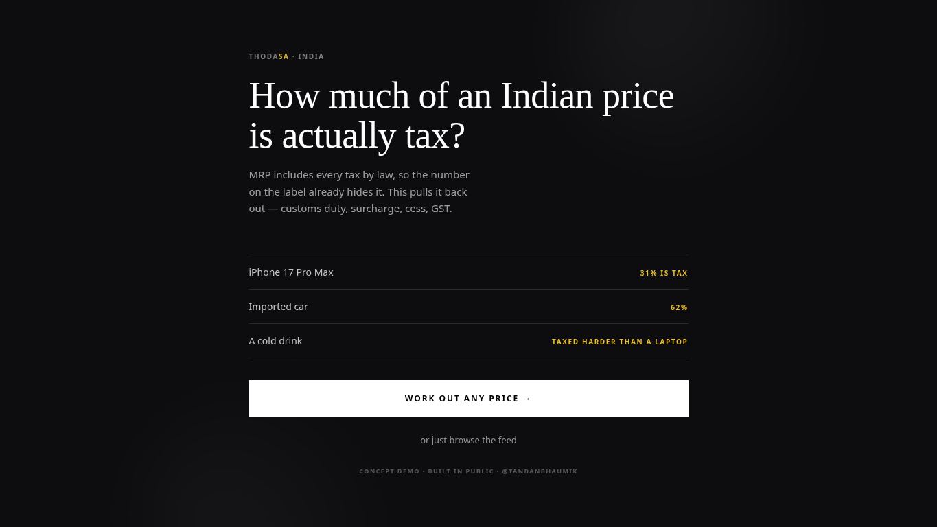 ThodaSa — shopping that scrolls like reels desktop preview captured by PWAs.app