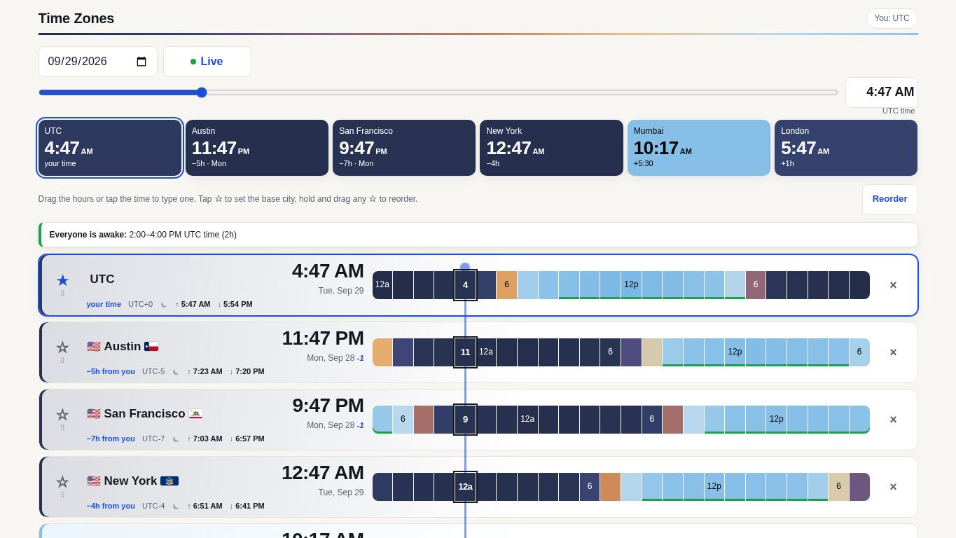 Time Zones desktop preview captured by PWAs.app