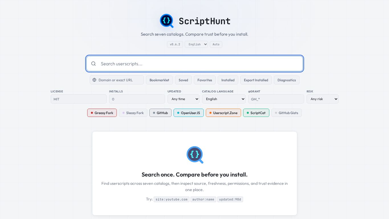ScriptHunt desktop preview captured by PWAs.app