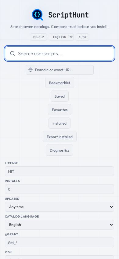 ScriptHunt mobile preview captured by PWAs.app