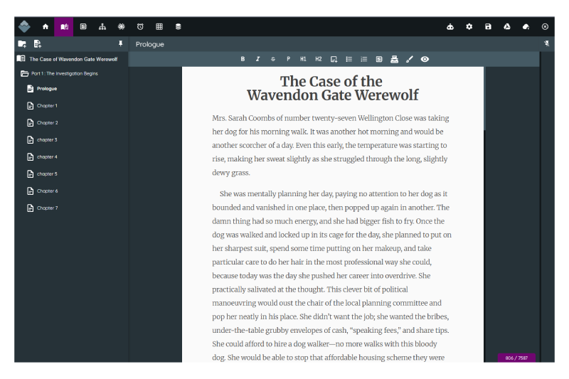 The main writing tool on desktop