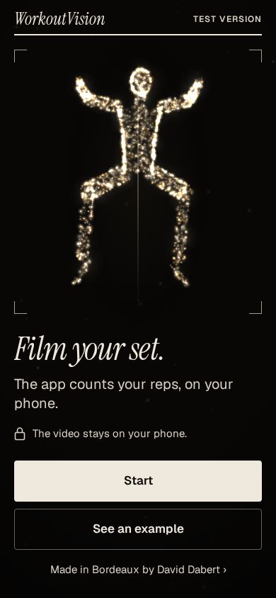 WorkoutVision mobile preview captured by PWAs.app